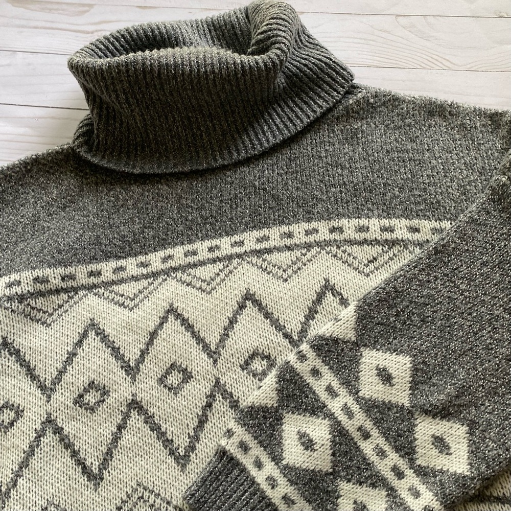 Ladies SHANTY Cowl Neck Sweater 3/4 Sleeves Size L